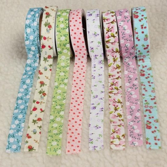 Floral Fabric Tape Washi Masking Gift PresentTape Decorative Tape DIY Tape Stickers