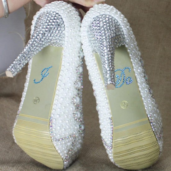 I DO ME TOO Wedding Shoe Stickers Bridal Rhinestones Shoes Sticker Wedding Decoration