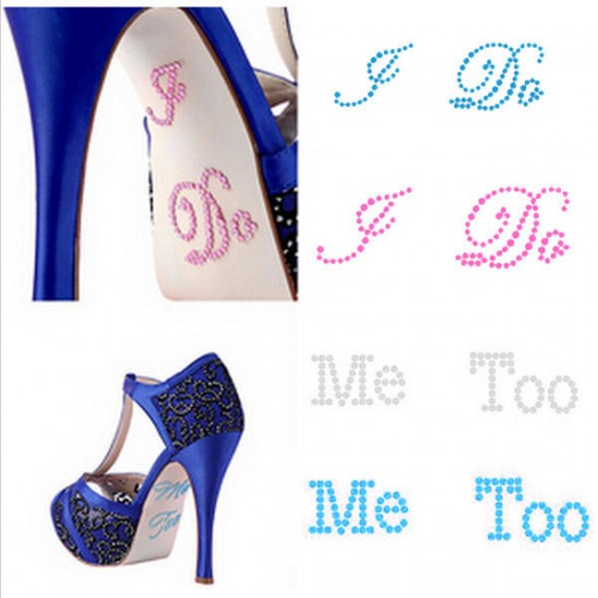 I DO ME TOO Wedding Shoe Stickers Bridal Rhinestones Shoes Sticker Wedding Decoration