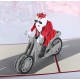 Christmas 3D Motorcycle Santa Claus Pop Up Greeting Card Christmas Gifts Party Greeting Card