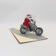 Christmas 3D Motorcycle Santa Claus Pop Up Greeting Card Christmas Gifts Party Greeting Card