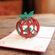 Christmas Apple Shape 3D Pop Up Greeting Card Christmas Gifts Party Greeting Card