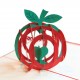 Christmas Apple Shape 3D Pop Up Greeting Card Christmas Gifts Party Greeting Card