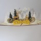 Christmas Forest Deer 3D Pop Up Greeting Card Christmas Gifts Party Greeting Card Paper Carving Gift