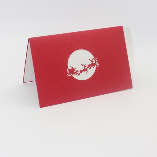 Christmas Santa & The Reindeer 3D Pop Up Greeting Card Christmas Gifts Party Greeting Card