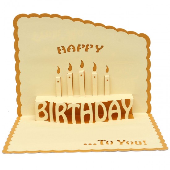 Happy Birthday 3D Greeting Card Pop Up Birthday Party Greeting Card With Envelope