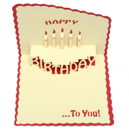 Happy Birthday 3D Greeting Card Pop Up Birthday Party Greeting Card With Envelope