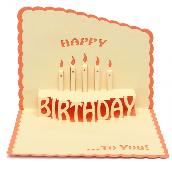 Happy Birthday 3D Greeting Card Pop Up Birthday Party Greeting Card With Envelope