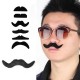 12Pcs Halloween Fake Self-Adhesive Stick-On Mustache Disguise Novelty Toys Set For Halloween Masquerade Party