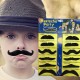 12Pcs Halloween Fake Self-Adhesive Stick-On Mustache Disguise Novelty Toys Set For Halloween Masquerade Party