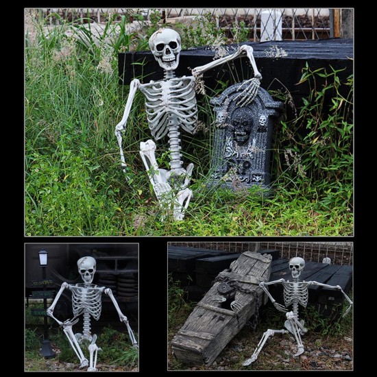 170cm Halloween Skeleton Poseable Decorations Life Size Party Decoration Gift PVC