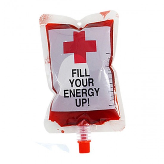 250ml PVC Reusable Blood Energy Drink Bag Halloween Pouch Props Vampire Cosplay Festive Party Supplies