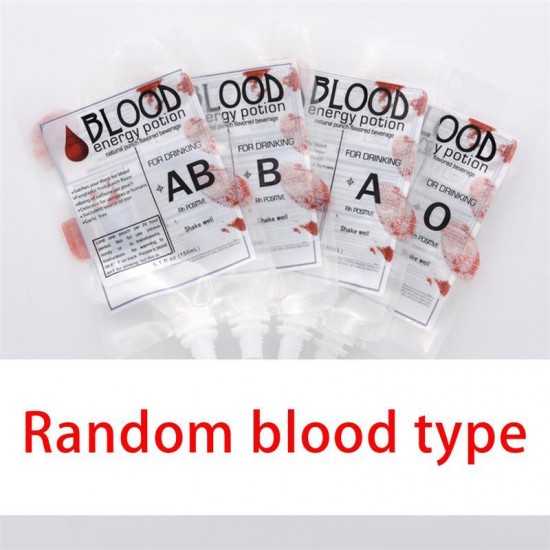 250ml PVC Reusable Blood Energy Drink Bag Halloween Pouch Props Vampire Cosplay Festive Party Supplies