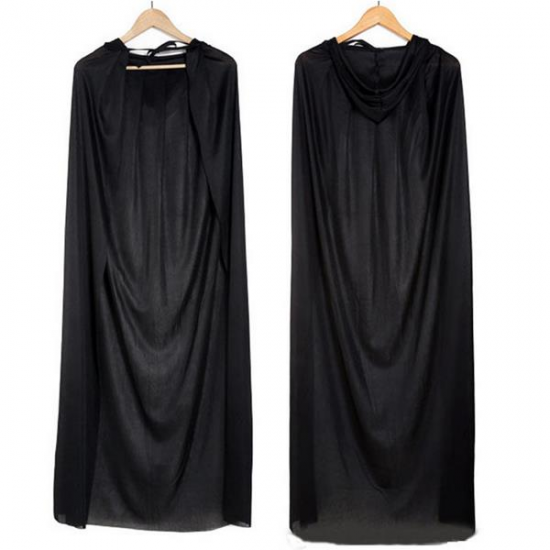 Adult Halloween Party Cosplay Clothing Long Black Hooded Cloak Death Big Cloak Cosplay Devil Cloak