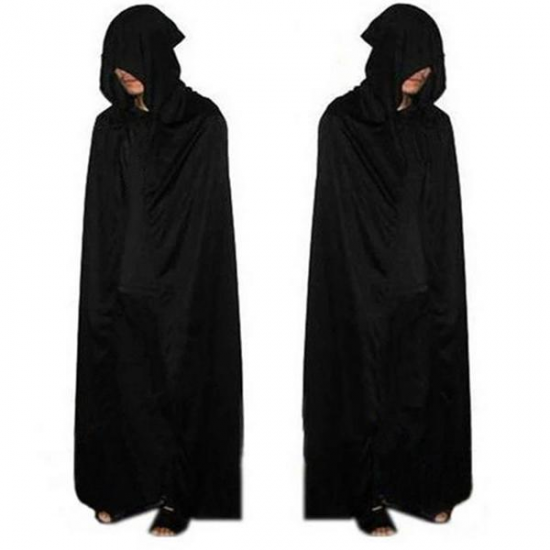 Adult Halloween Party Cosplay Clothing Long Black Hooded Cloak Death Big Cloak Cosplay Devil Cloak