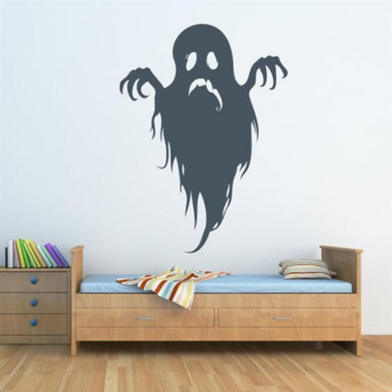 Creative Halloween Ghost PVC Waterproof Wall Sticker Removable Vinyl Art Mural Decoration Stickers Environmental Protection Halloween Wall Sticker Window Home Decoration Decal Decor
