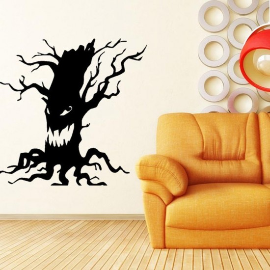 Creative Halloween Ghost Tree PVC Waterproof Wall Sticker Removable Vinyl Art Mural Decoration Stickers Environmental Protection Halloween Wall Sticker Window Home Decoration Decal Decor