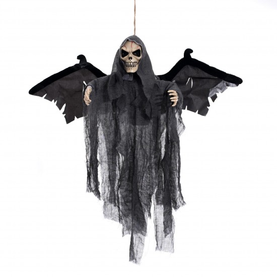 New Halloween Party Decoration Sound Control Creepy Scary Animated Skeleton Hanging Ghost