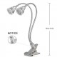 New Dual Head Led Grow Light 10W Desk Clip Lamp with 360 Degree Flexible Gooseneck Indoor Plants