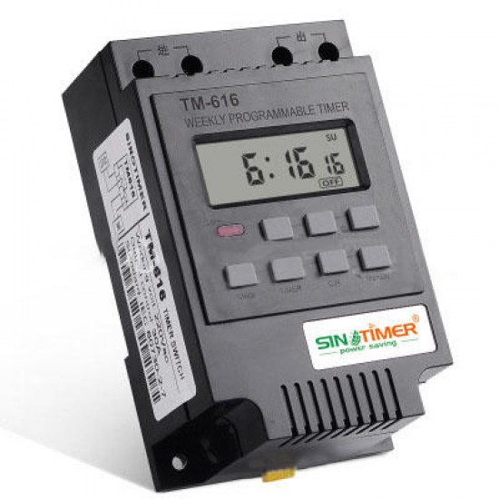 220V 110V 12V 30AMP TM616 Control Load 7 Days Programmable Digital TIME SWITCH Relay Timer Control