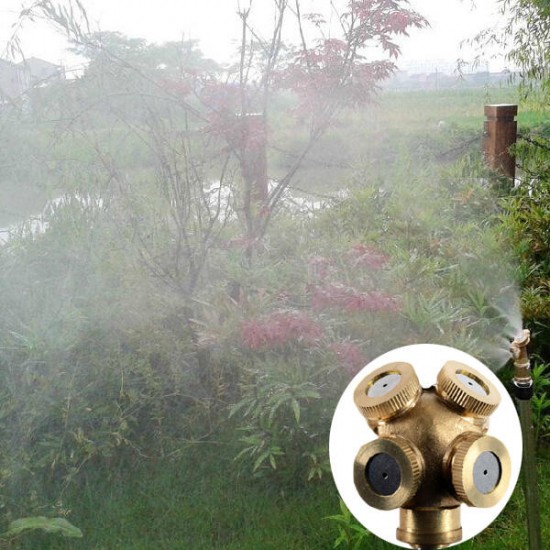 Honana HG-GW 1/4 Inch 4 Hole Brass Spray Nozzle Garden Sprinklers Irrigation Fitting