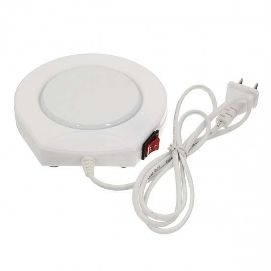 220v White Electric Powered Cup Warmer Heater Pad Coffee Tea Milk Mug US Plug