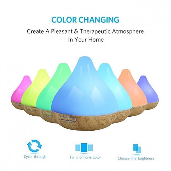 ARCHEER Aromatherapy Essential Humidifiers Wood Ultrasonic Oil Diffuser 300ml Cool Mist Humidifier