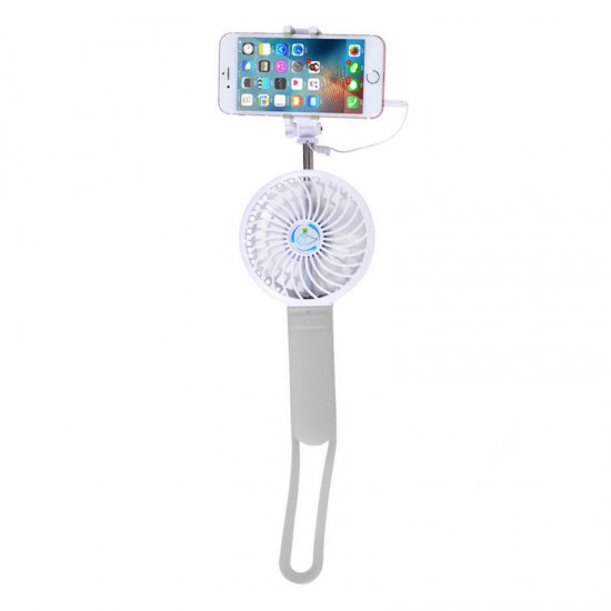 Portable Rechargeable Multifunctional Handheld Stretchable Selfie Stick Power Bank 3 Grades Adjustment Fan