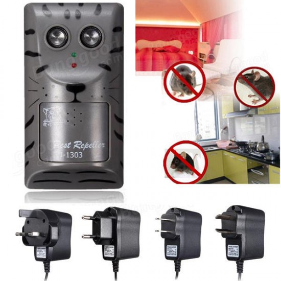 Electronic Ultrasonic Pest Rat Mouse Insect Rodent Control Repeller Anti Mole Killer Trap Bug Chaser