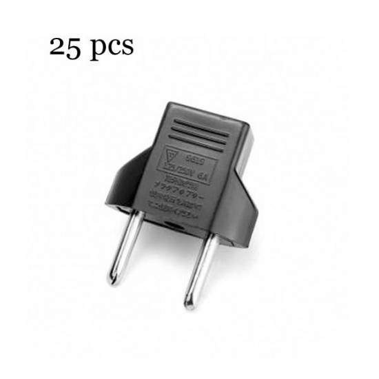 25Pcs Travel Plug Adapter US To EU Countries AC Power Plug Adapter For Travel