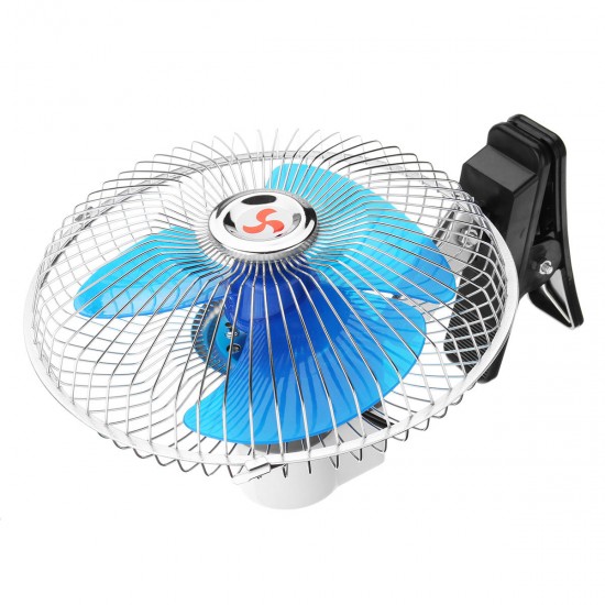 8 Inch 12V Mini Electric Oscillating Air Cooling Fan Clip Conditioner Cooler Fan For Auto Truck