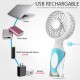 DC 5V 3600mAh Mini Fan USB Charging Handheld Portable Desktop Air Cooling Fan with Cosmetic Mirror