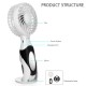 DC 5V 3600mAh Mini Fan USB Charging Handheld Portable Desktop Air Cooling Fan with Cosmetic Mirror