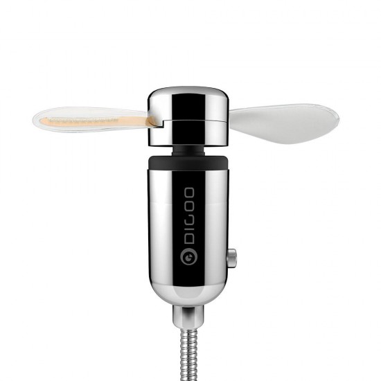 Digoo DG-TFB11 Mini Multifunctional DIY USB LED RGB Programmable Fan & Real Time LED Clock Cooling Fan Colorful Display With Flexible Gooseneck