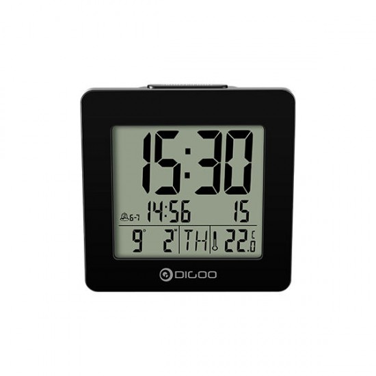 Digoo DG-C2 Home Comfort Indoor Digital Blue Backlit LCD Thermometer Desk Alarm Clock 2 Alarm Setting Modes