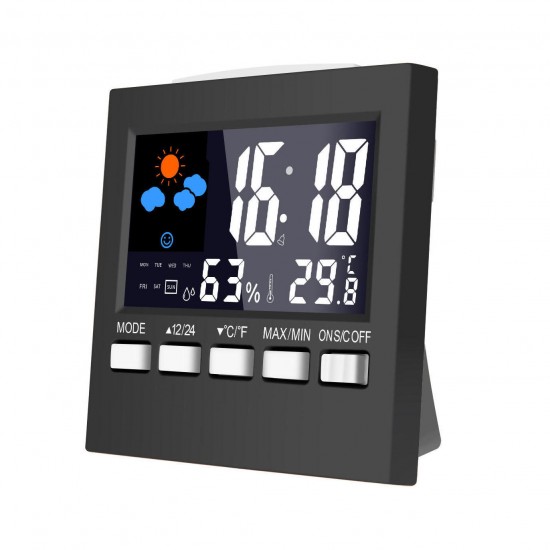 Loskii DC-001 Digital Temperature Humidity Alarm Clocks LCD Weather Station Display Clock