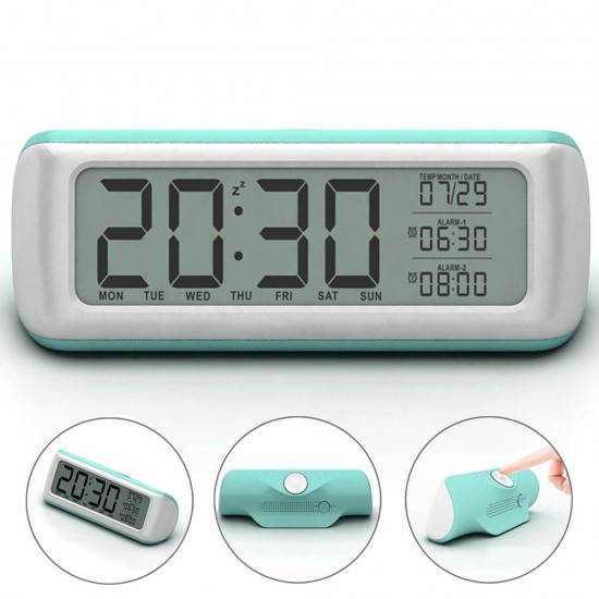 Loskii DC-12 5.5" Large Digital Alarm Clock with Backlight 2 Alarms  Snooze Optional Weekday Alarm  Rotate Button Easy Setting For Kids And Teens