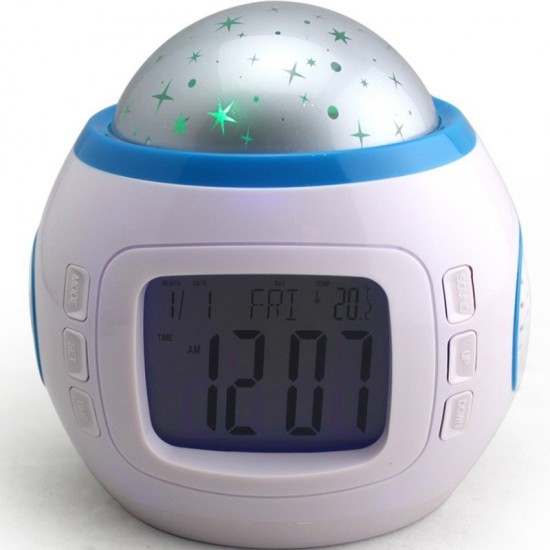 Music Star Sky Digital Clock Led Projector Alarm Clock Calendar Colorful Night Light