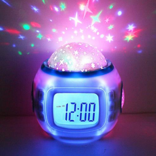 Music Star Sky Digital Clock Led Projector Alarm Clock Calendar Colorful Night Light