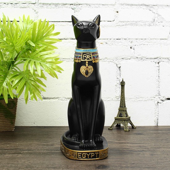 12'' Cat Figurine Egyptian Ancient Bastet Vintage Goddess Statue Home Decorations