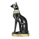 15'' Vintage Egyptian Bastet Cat Goddess Resin Figurine Black Cat Pharaoh Statue Decorations