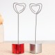 Silver Red Heart Place Card Holders Heart Shape Clip Card Stand Photo Memo Paper Message Clip