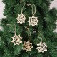 10PCS Carve Wooden Five-pointed Star Christmas Hanging Pendant Decorations
