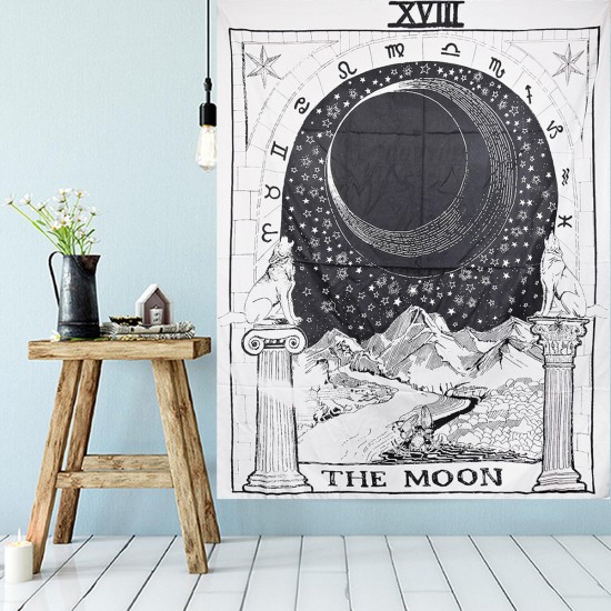 210cm Sun Star Moon Tarot Tapestry Hippie Wall Hanging Blanket Room Home Decor
