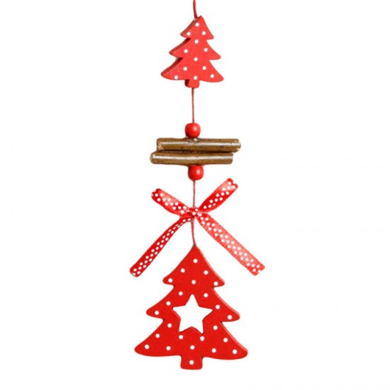 Christmas Tree Ornaments Wood Snowflake Heart Star Bell Party Home Christmas Decor Navidad Decoration Wind Chimes