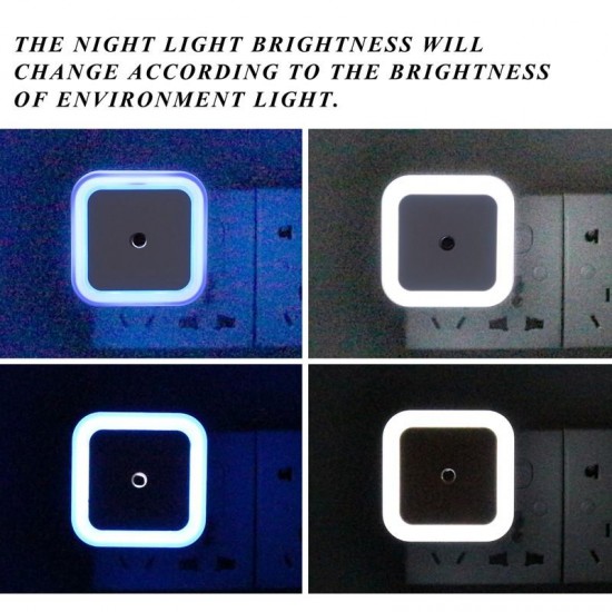 Loskii DX-CTL Mini Auto Night Lamp LED Light Built-in Light Sensor Control White Bedside Light Wall Lamp US/EU
