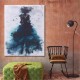 Fashion Green Girl Minimalist Abstract Art Canvas Oil Print Paintings Framed/Unframed