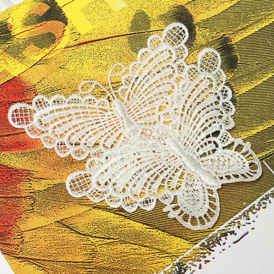 10 Beautiful White Venice Lace Butterfly Applique DIY Craft