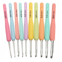 10 Sizes Multicolor Aluminum Sweater Scarf Hat Crochet Hooks DIY Knitting Craft Needle Tools