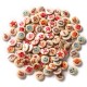 100 PCS Ocean Round Pattern Wooden Button Mixed 2 Hole Natural Sewing Handmade Clothes Buttons